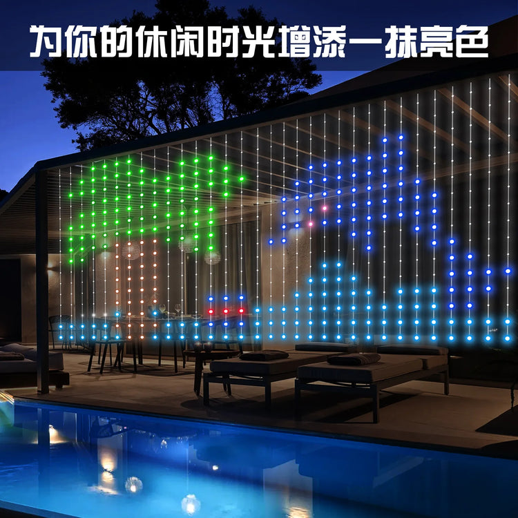 New Product Wholesale Christmas Creative LED Curtain Lights DIY Atmosphere APP Control Indoor and Outdoor Decorative Lights