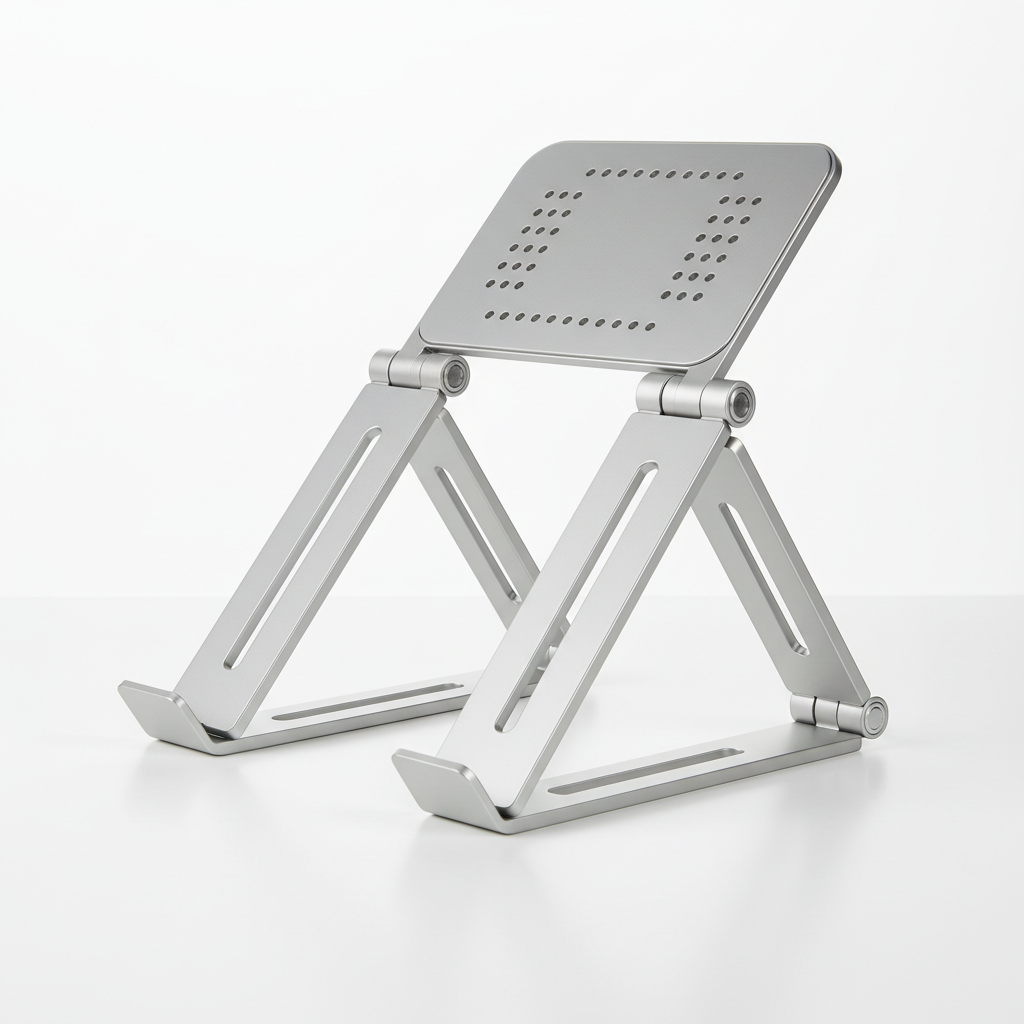 LapDesk Pro adjustable aluminium laptop stand on white background